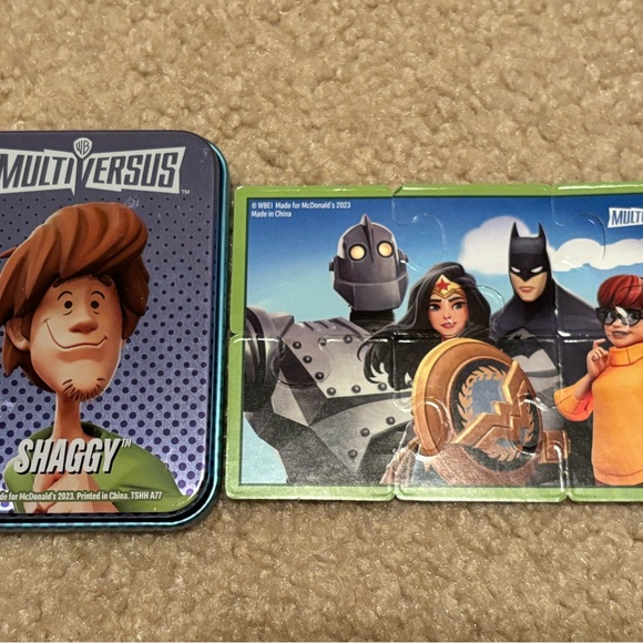 McDonald's Multiversus Double Sided Tins with Double Sided Puzzles Batman Shaggy - Picture 3 of 9